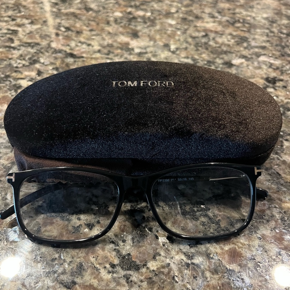 Tom Ford Black Rectangular Glasses With Case - image 2